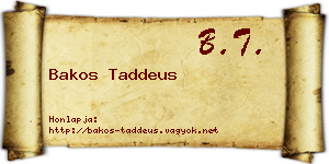 Bakos Taddeus névjegykártya